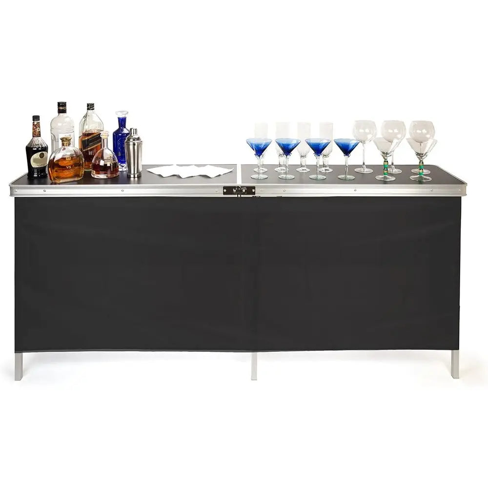 Black Portable Bar Table – Compact Folding Beverage Table