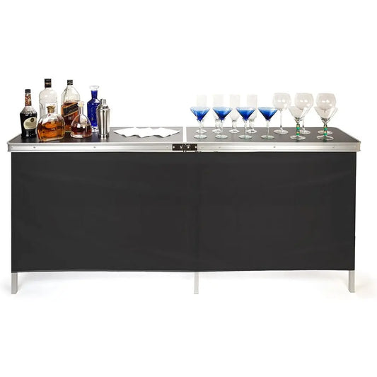 Black Portable Bar Table – Compact Folding Beverage Table