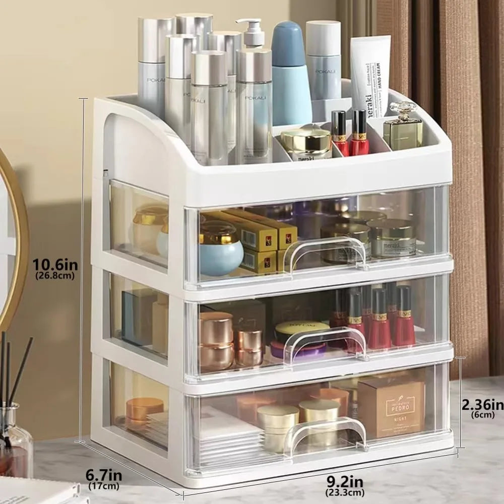 Multi-Level Desktop Storage Box With Drawers