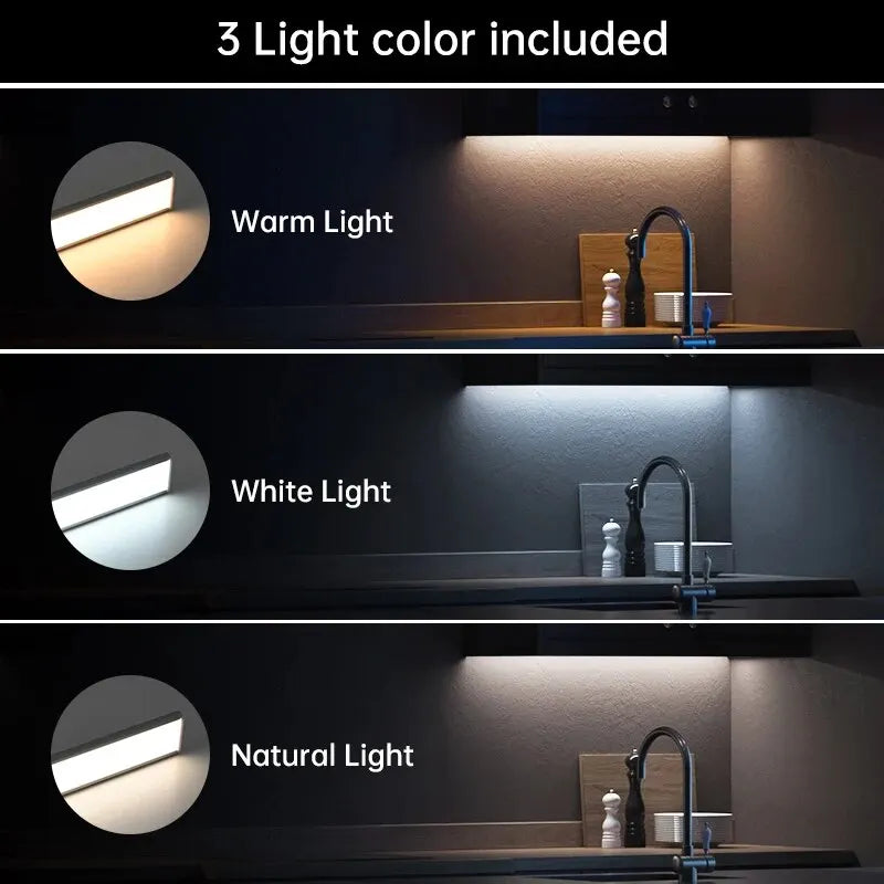 LED Motion Sensor Light Night Light Wireless USB Under Cabinet Light For Kitchen Cabinet, Bedroom, Wardrobe