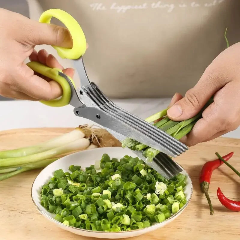 Multifunctional Multi Layer Stainless Steel Scissors for Kitchen Food Prep