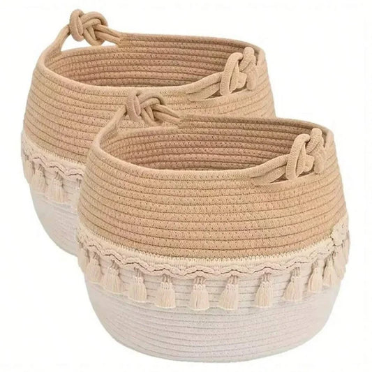 2pc-Decorative Woven Storage Basket/Organization