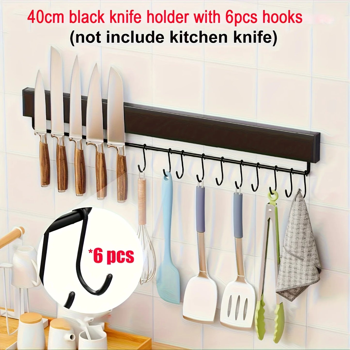 Stainless Steel Knife Stand Magnetic Knife Holder - Wall Block Storage Rack for Knives Kitchen Accessories