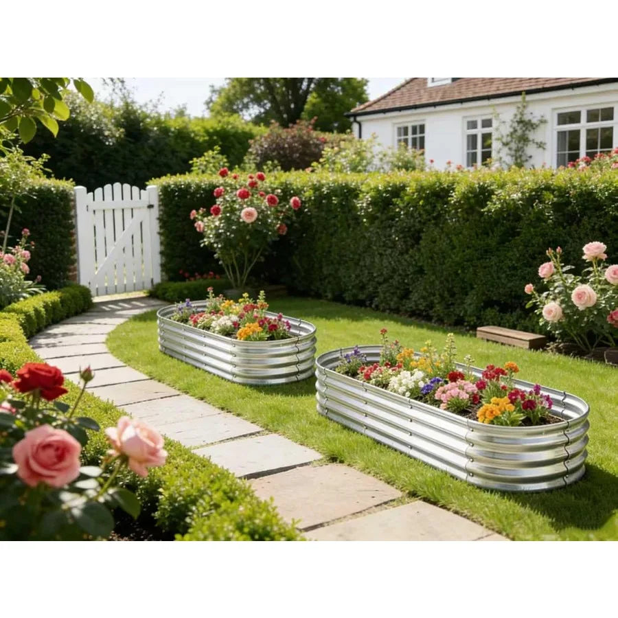 6 ft x 2 ft Raised Garden Bed, Metal - 2pk
