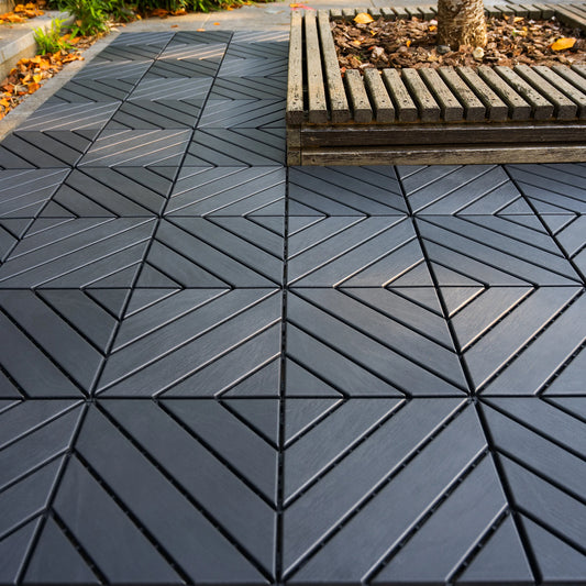 Interlocking Deck Tiles, 44 Pack, 12"x12" Square, Waterproof Outdoor All Weather Use