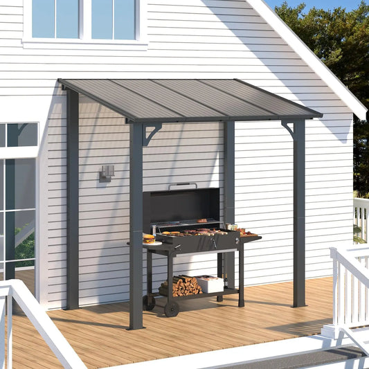 8' x 5' Lean to  Grill Gazebo Outdoor Pergola for Patio