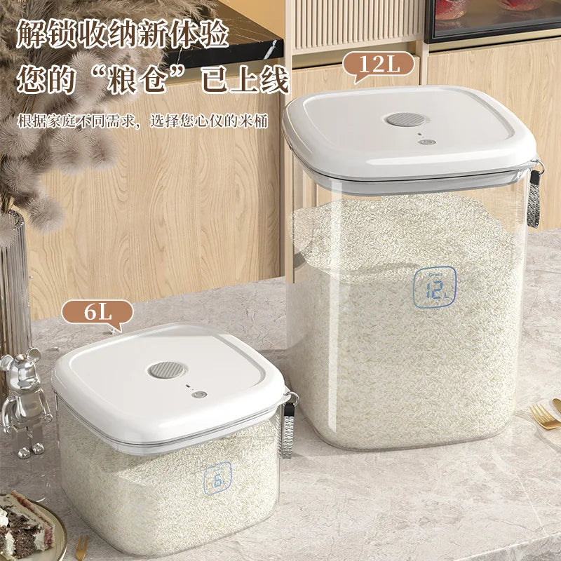Vacuum rice bucket, kitchen, household food grade, insect proof, moisture-proof, rice box, sealed, large capacity plastic