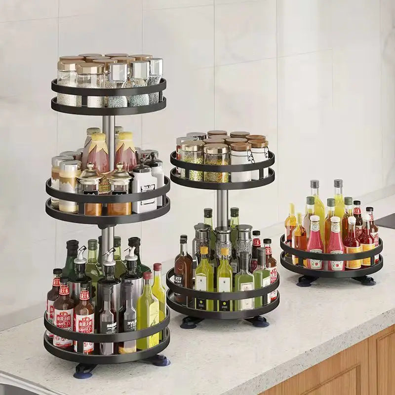 Multi-purpose 360° Rotating Countertop Kitchen Storage