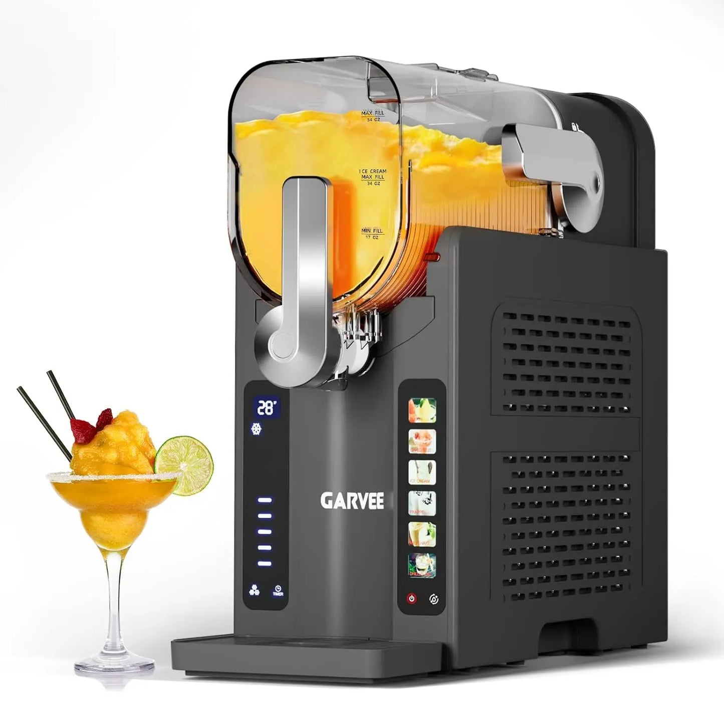 Home Slushie Machine – No Ice Needed, LED Display & 6 Pre‑Set Programs with Quiet Compressor