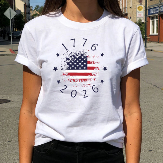 Patriotic USA Flag Tee America 250th Anniversary T-shirt 4th of July Unisex Independence Day T-shirt
