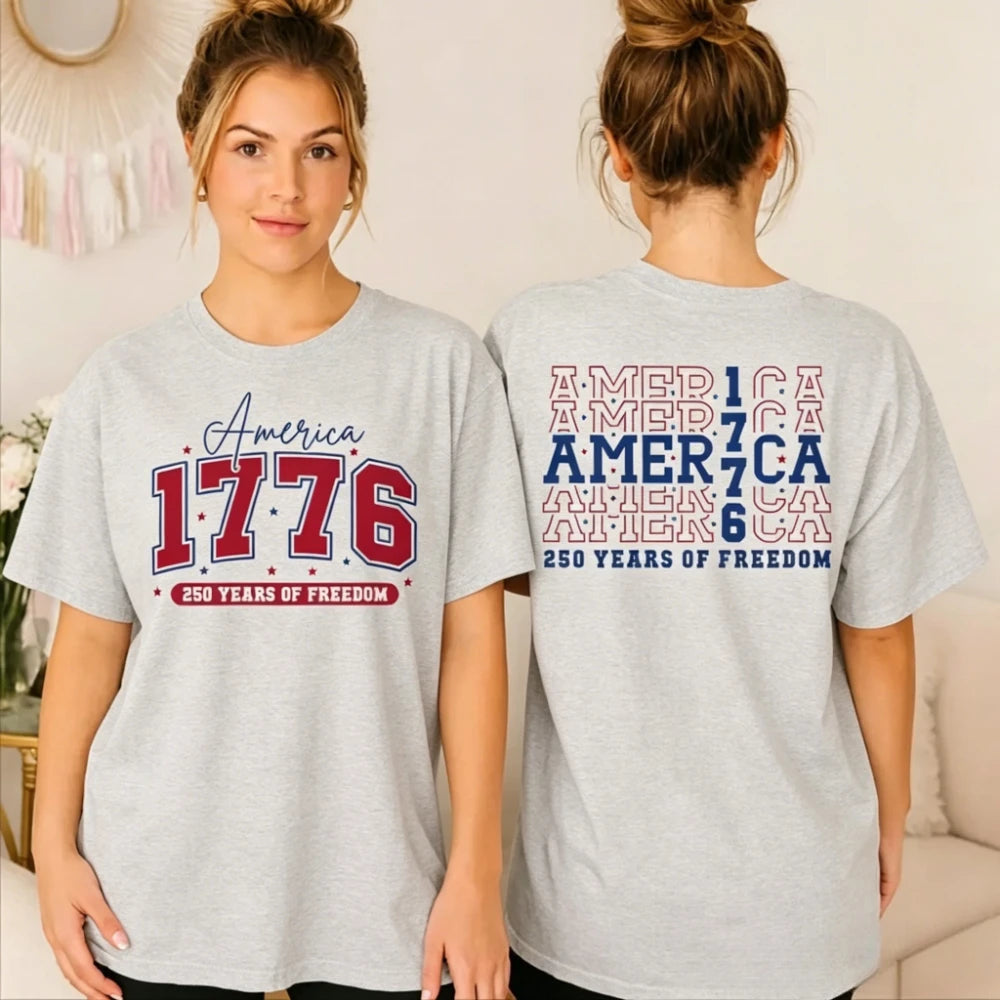 America 250 Years of Freedom Shirt 1776 USA 250th Anniversary Tee - Independence Day July 4th Men Women Unisex Fashion Cotton Tops
