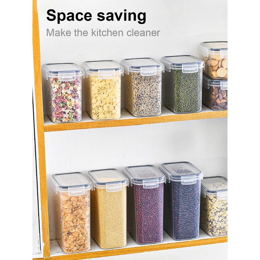 10-Piece BPA-Free Airtight Food Storage Containers with Lids - Multi-Size Pantry Organizers for Dry Goods/Snacks/Fruits