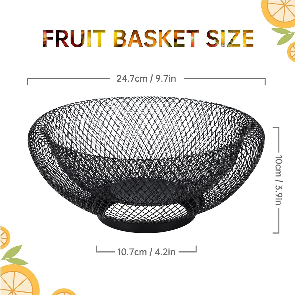 Geometric Mesh Fruit Gallery - Matte Metal Wire Basin