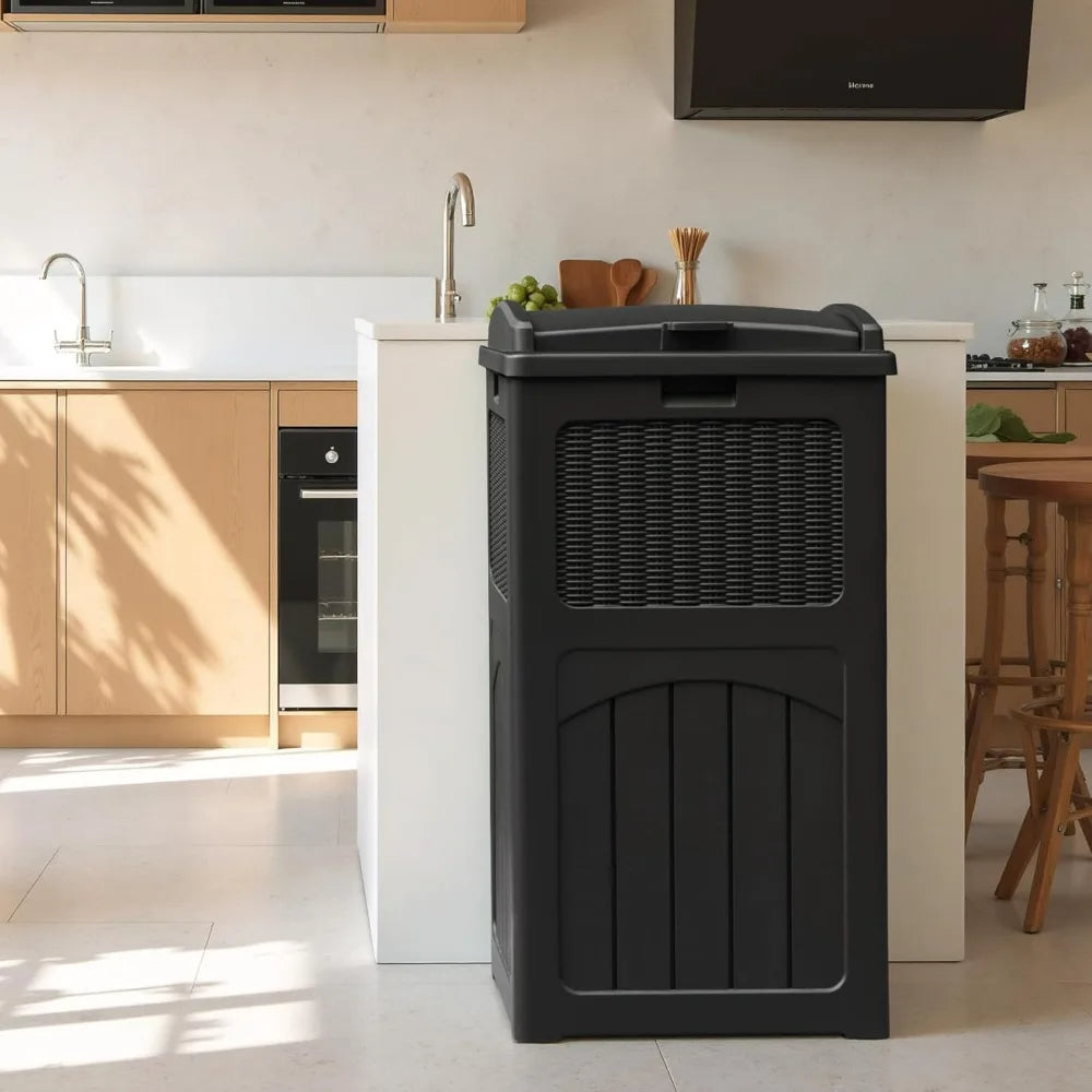 35‑Gallon Outdoor Trash Can Set (2‑Pack) – Weather‑Resistant Resin Waste Bins with Latching Lids for Yard & Patio