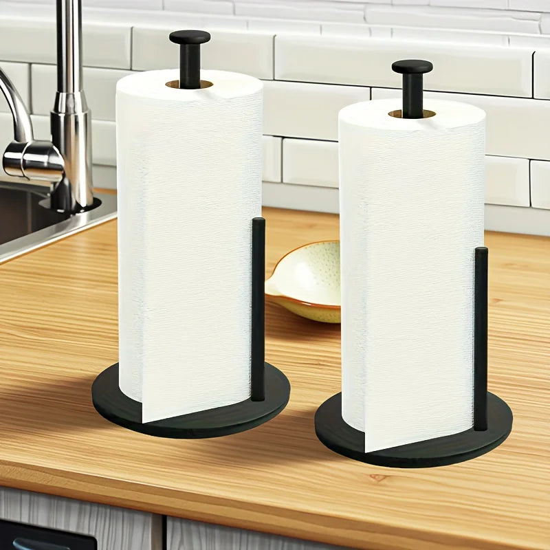 Stainless Steel Paper Towel Holder – Weighted Base Countertop Kitchen Organizer, Heavy Duty Space-Saving Design