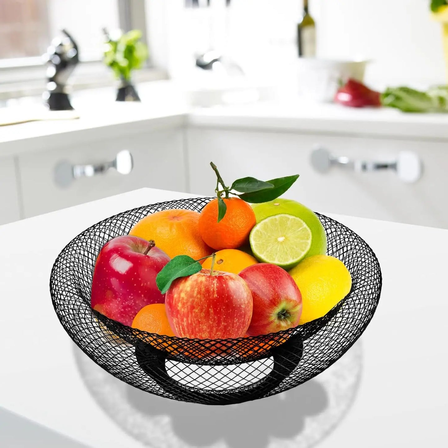 Geometric Mesh Fruit Gallery - Matte Metal Wire Basin