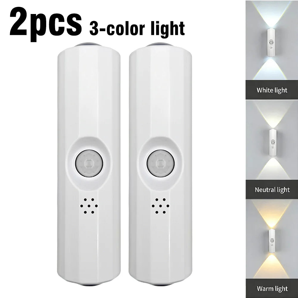 USB-C Rechargeable LED Motion Sensor Night Light -  Stick-On Wall Lamp for Bedroom Hallway Closet Indoor Lighting