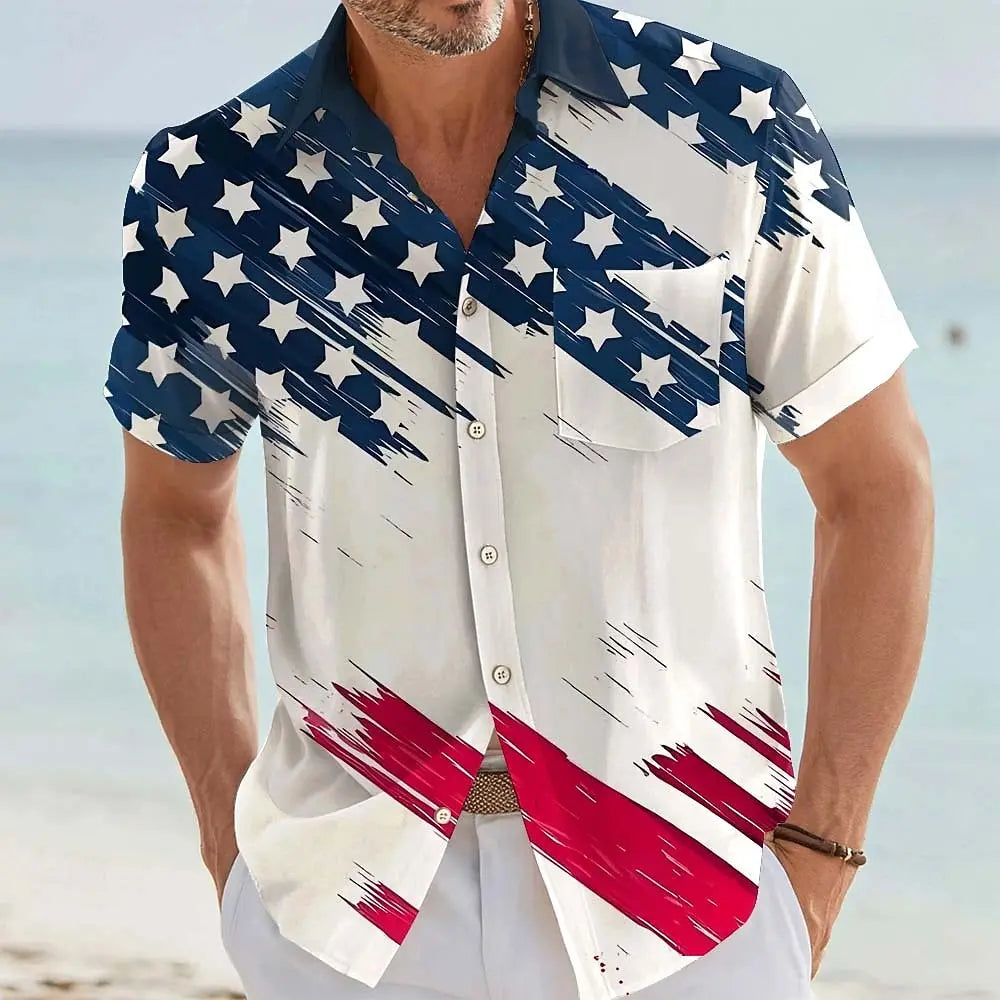 Men's US Flag 250th Anniversary Shirt - Short Sleeve