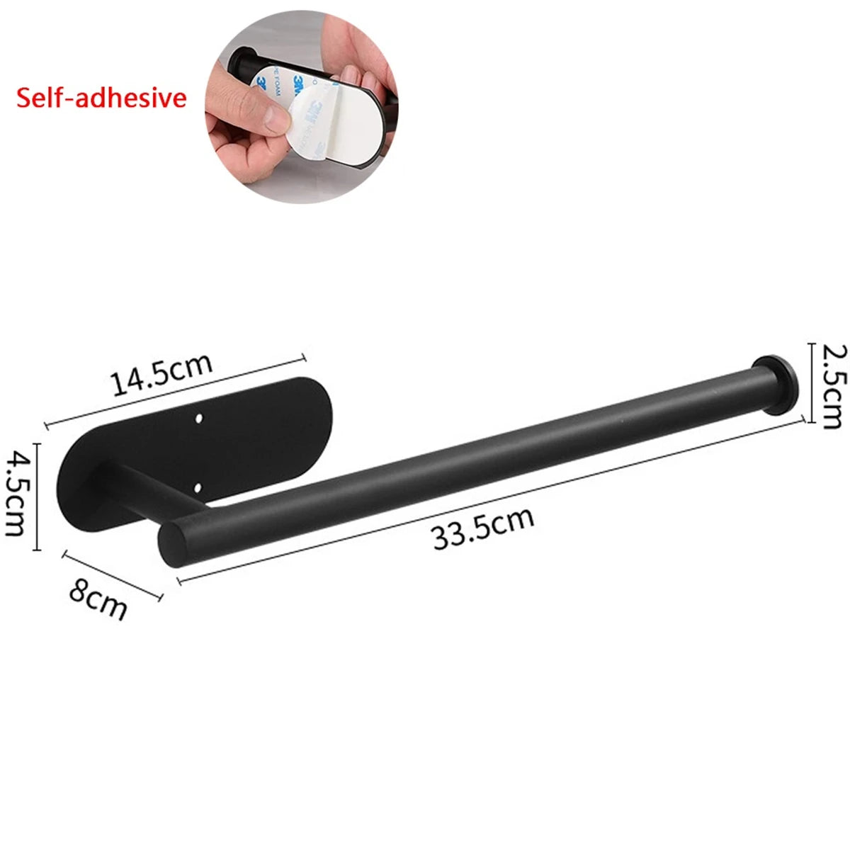 Adhesive Paper Towel Holder for Kitchen – Roll Tissue Dispenser & Bathroom Storage Rack