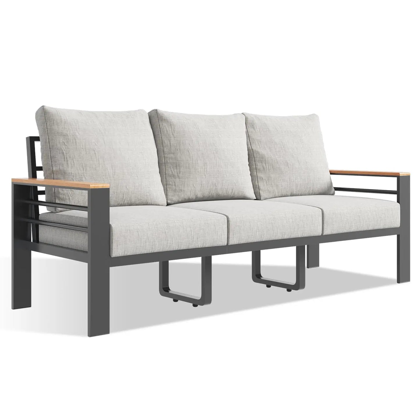 7‑Seat Aluminum Patio Furniture Set – Oversized Outdoor Sectional with Washable Thick Cushions & Coffee Table