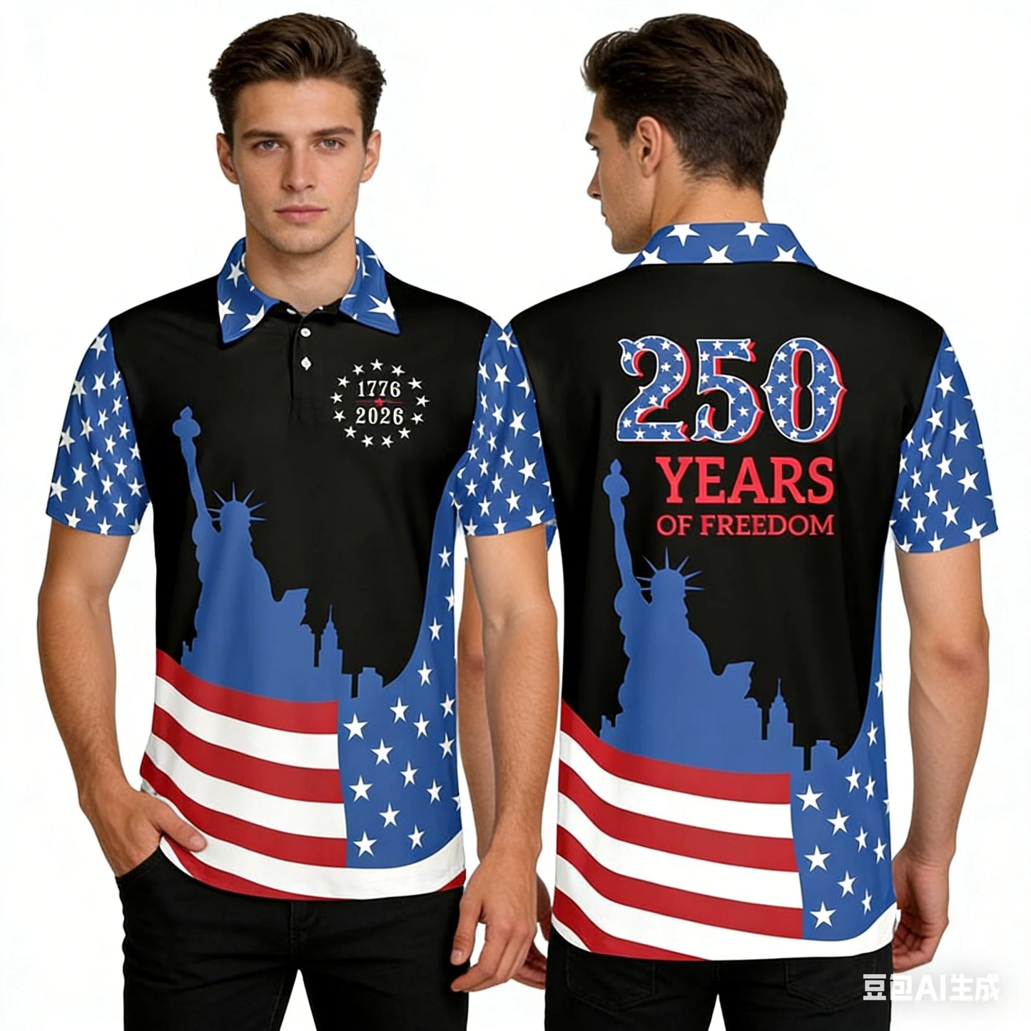 America Polo Shirt for Men New Summer New 1776-2026 Polo for Men Women 250th Anniversary Polo Shirts 4th Of July