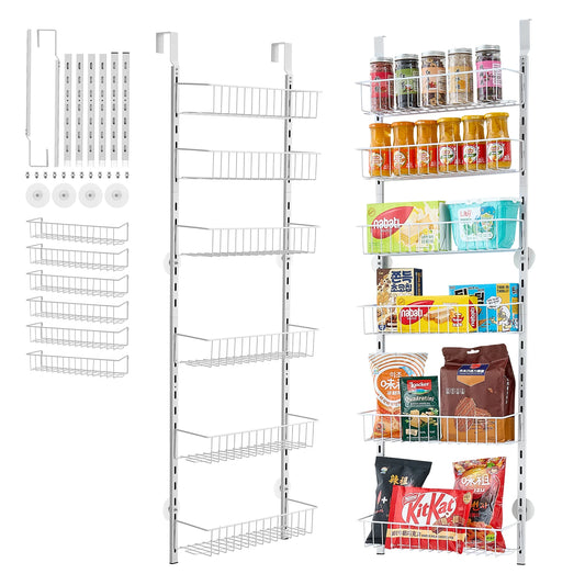 VEVOR 6/8/9/10 Tier Over the Door Pantry Organizer Heavy-Duty Steel Hanging Spice Rack