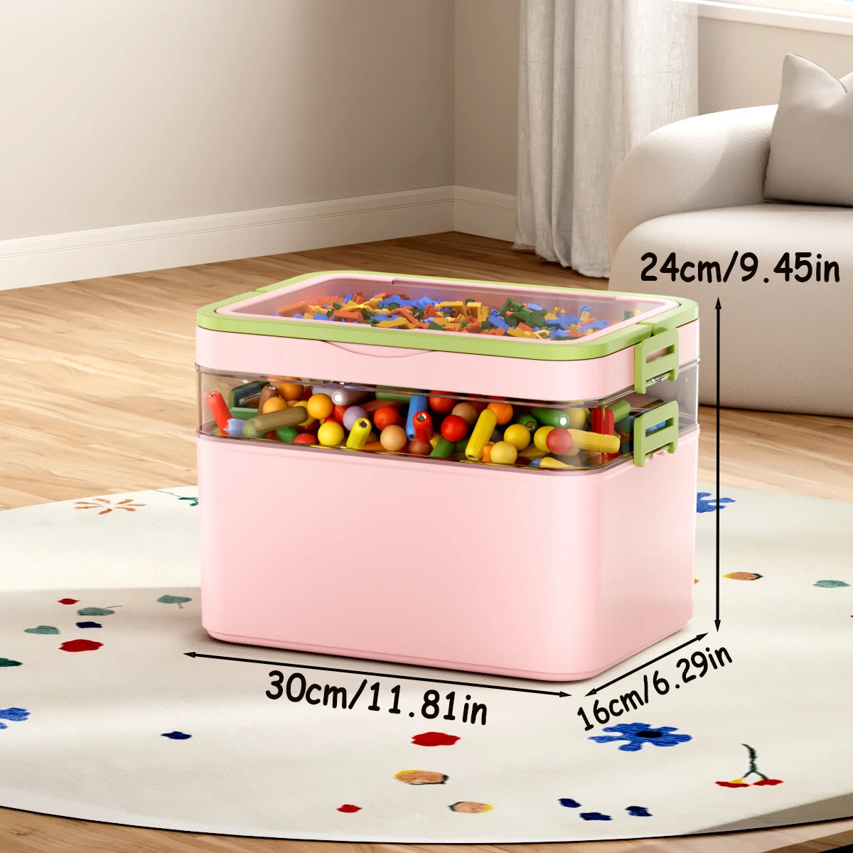 Large Capacity, Durable, Portable, Stackable Storage Box/Organizer with Handle