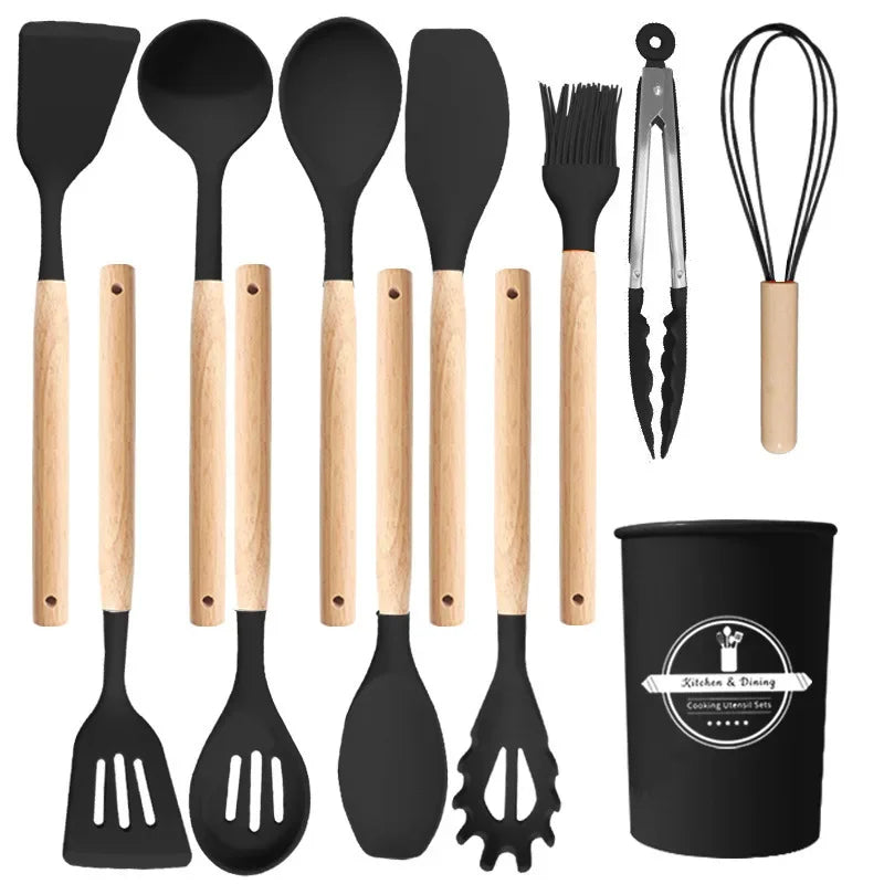 Silicone Kitchenware Set (12 PCS) – Heat‑Resistant, Non‑Stick Cooking Utensils for Home Kitchens