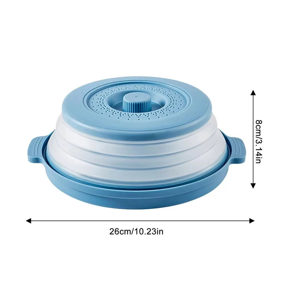 10.2" Microwave Plate Cover – Collapsible 2‑in‑1 Splatter Guard & Multi‑Purpose Lid