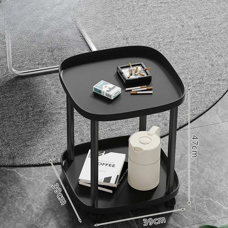 Tea Table – Wooden Coffee Table with Side Shelf for Chess, Cards & Leisure Rooms