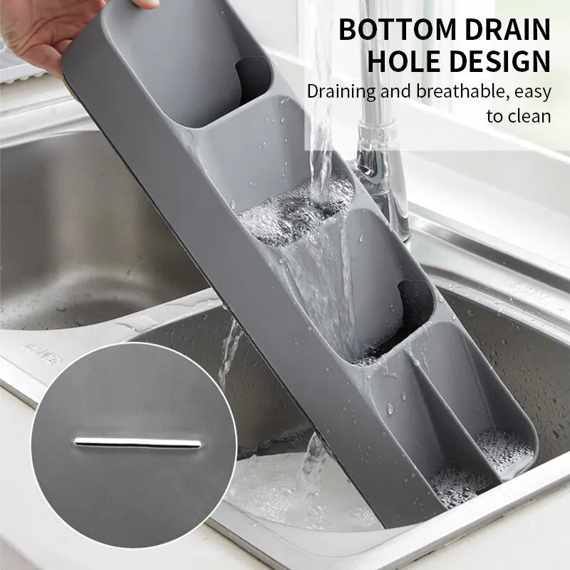 Kitchen Drawer Cutlery Storage Tray Knife Holder Spoon Forks Tableware Organizer Container For Spice Bottles Knives