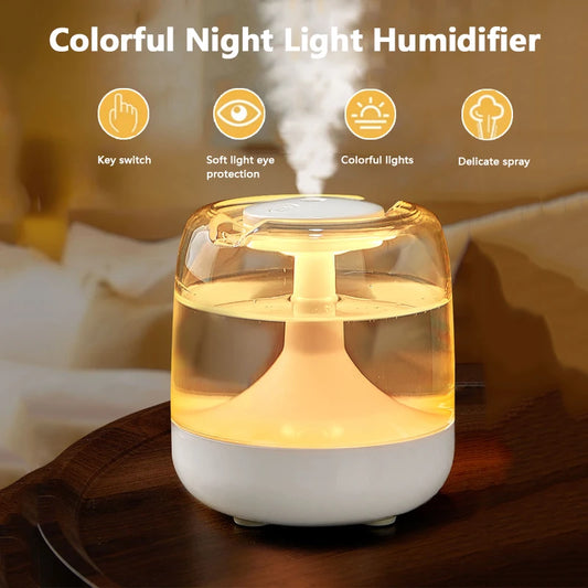 Portable Humidifier Air Humidifier Essential Oil Home Bedroom Aroma Diffuser With Colorful Night Lights USB Humidifier