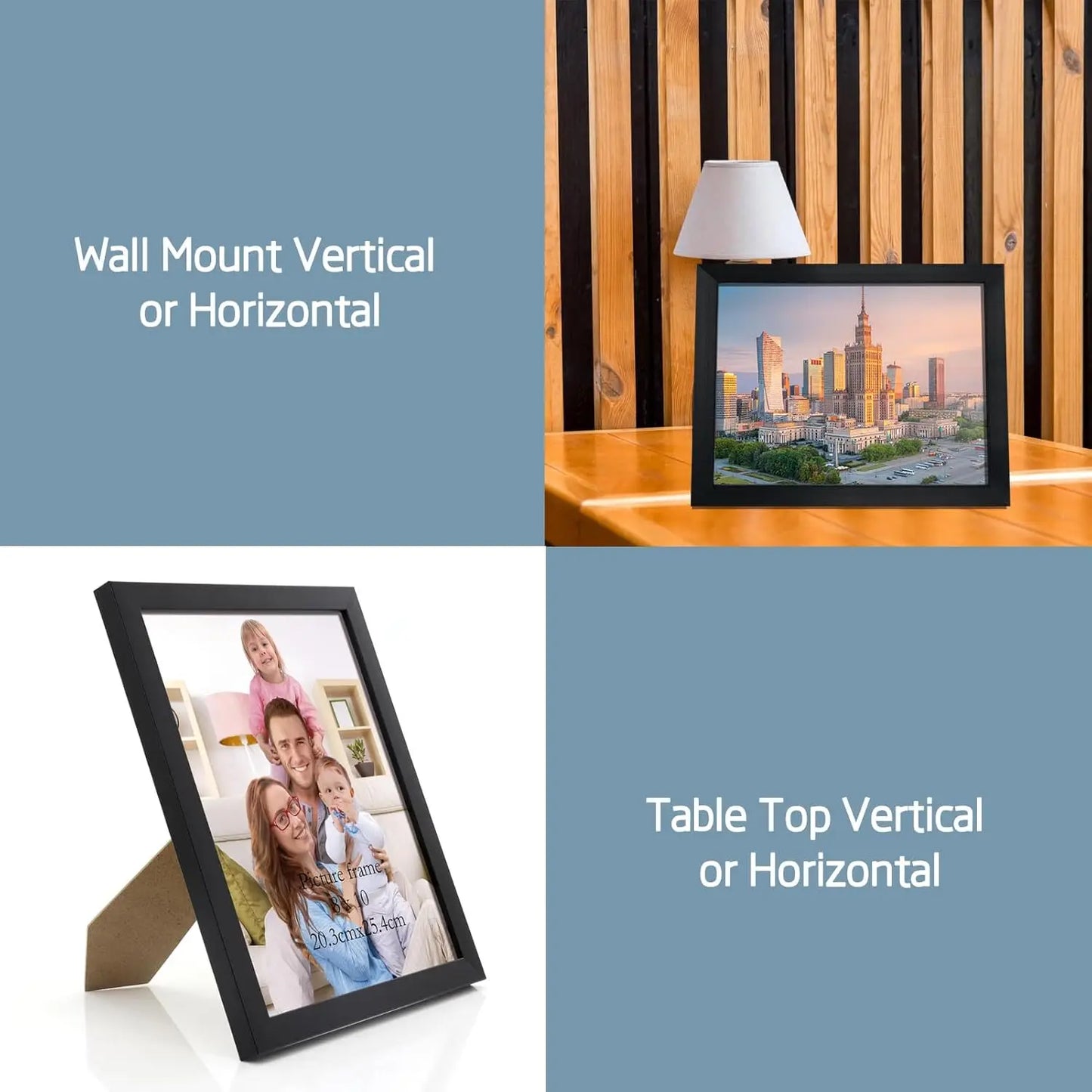 12‑Pack Black 8×10 Picture Frames – Multi‑Use Photo Frames for Wall or Tabletop Display