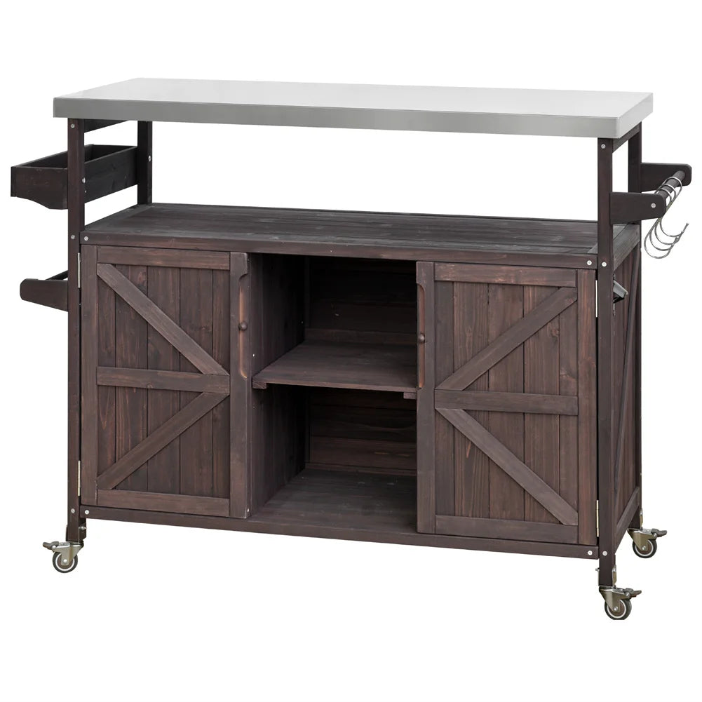 Mobile Outdoor Bar Cart – Portable Beverage Station with Built‑In Storage
