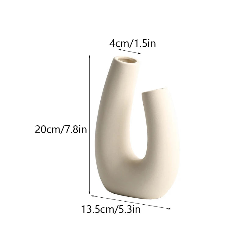 Nordic Abstract Ceramic Vase – Modern Minimalist Home Decor
