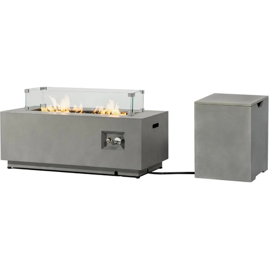 42" x 20" Outdoor Rectangular Propane Fire Pit Table