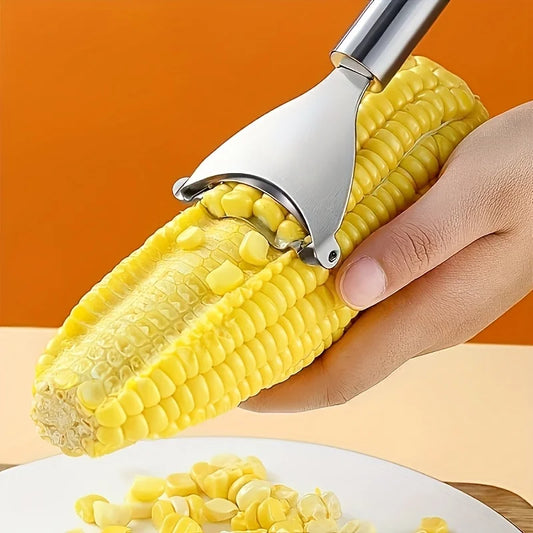 Corn Stripper & Vegetable Peeler – Stainless Steel Serrated Blade for Fast, Safe Prep (1 or 2‑Piece Set)
