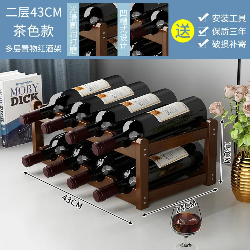 Wine rack display, Bamboo lattice Storage