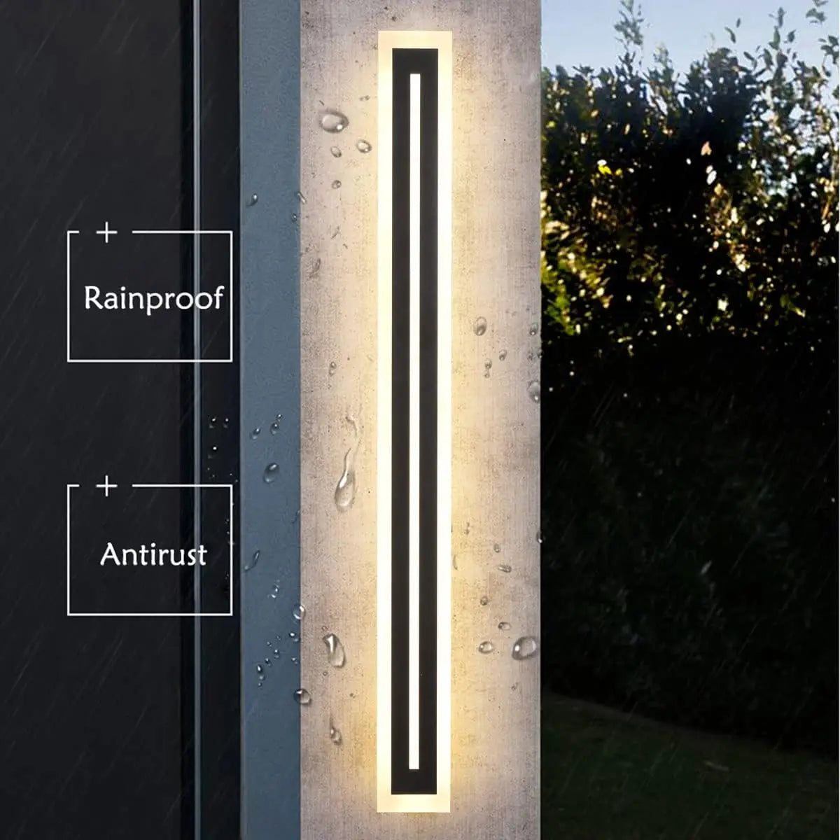 Outdoor Long Strip Modern LED Wall Lighting Fixture Lamps, Wall Sconce Fixture, Elegant Frosted White