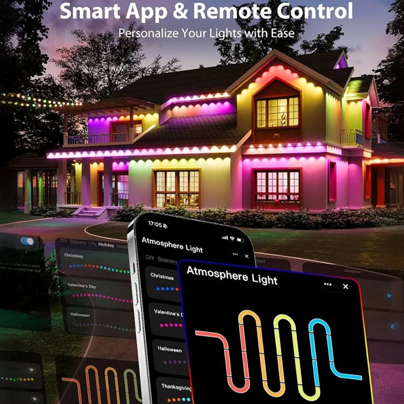 300FT Permanent Outdoor Lights – DIY Color‑Changing, Music Sync & Waterproof Design