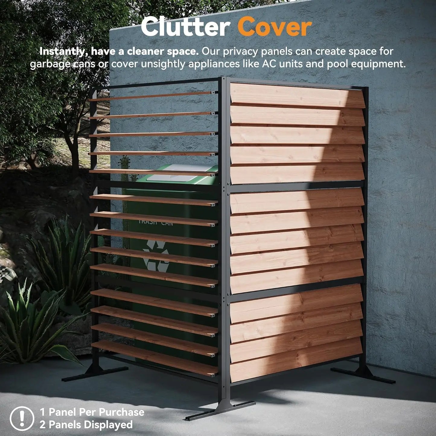 Heritage 6' x 4' Louvered Privacy Screen | Adjustable Timber Panel