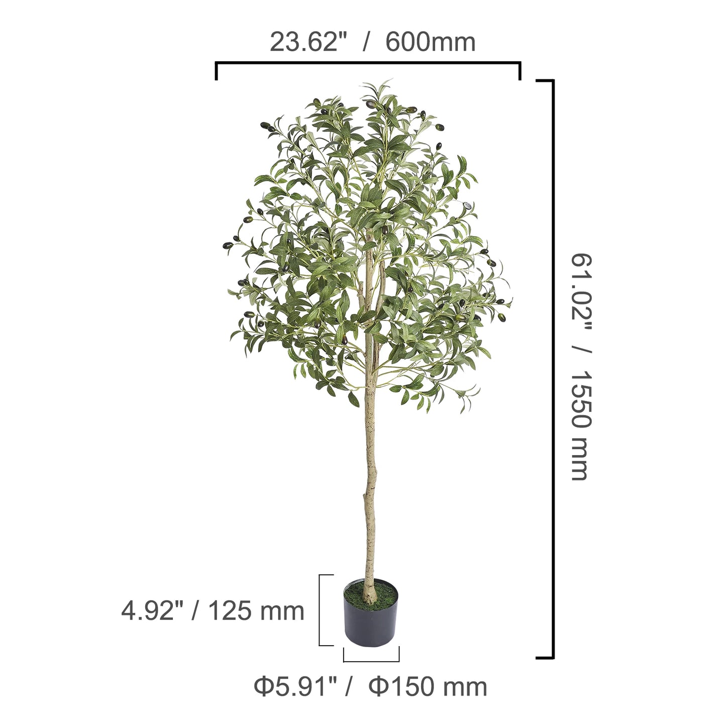 Artificial Olive Tree 4/5/6FT Tall Faux Plant for Home