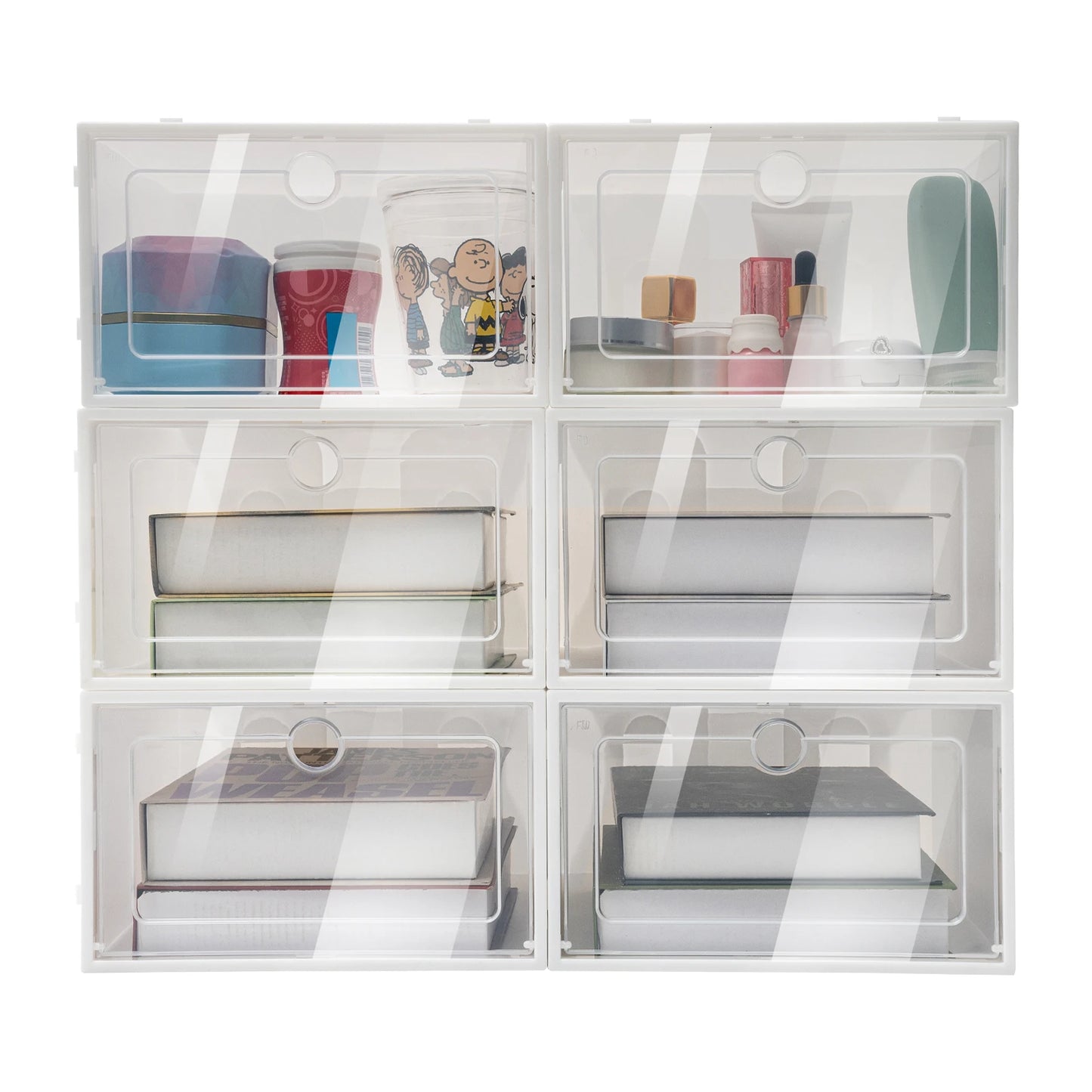 Foldable Flip Shoe Boxes Set (20/24 PCS) – Stackable Clear Plastic Shoe Storage Containers, 13" × 9" × 5.5"