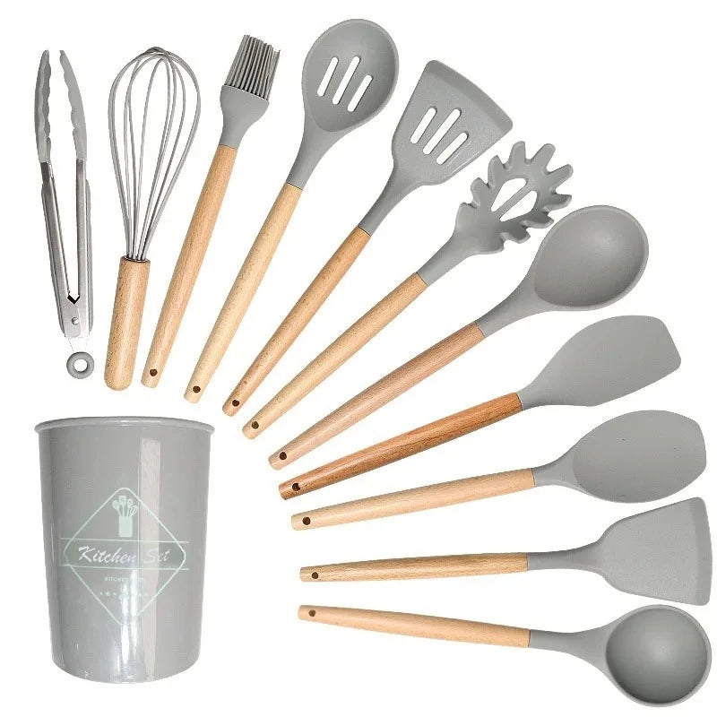 Silicone Kitchenware Set (12 PCS) – Heat‑Resistant, Non‑Stick Cooking Utensils for Home Kitchens