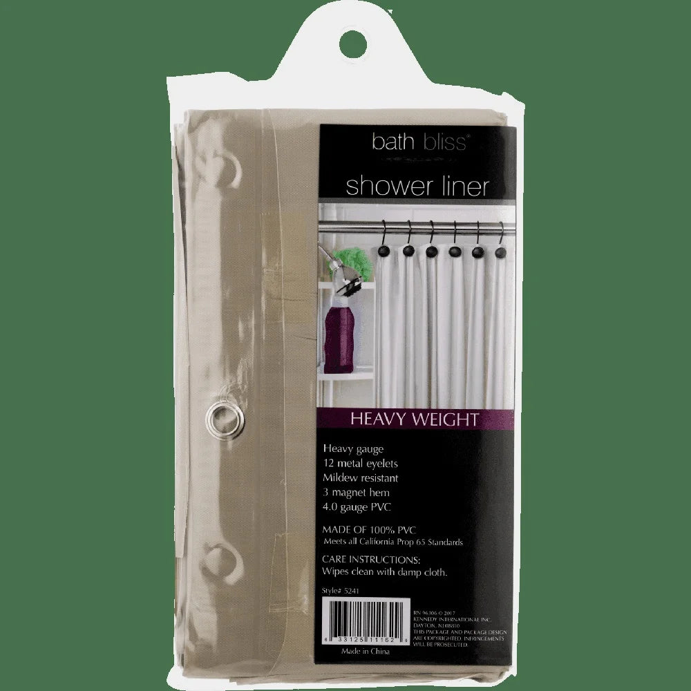 Premium Waterproof Shower Curtain Liner Mildew Resistant with 3 Magnets and 12 Metal Eyelets 70x72 Inches Heavy Gauge PVC
