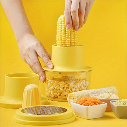 4‑in‑1 Stainless Steel Corn Remover & Sheller – Multi‑Function Kitchen Gadget for Fast, Efficient Prep