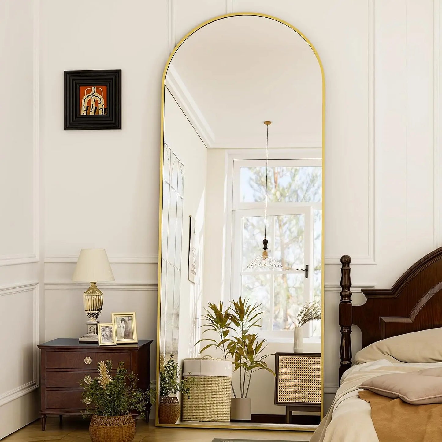 21x64 Inch Arched Full‑Length Mirror – Modern Wall & Floor Leaning Design