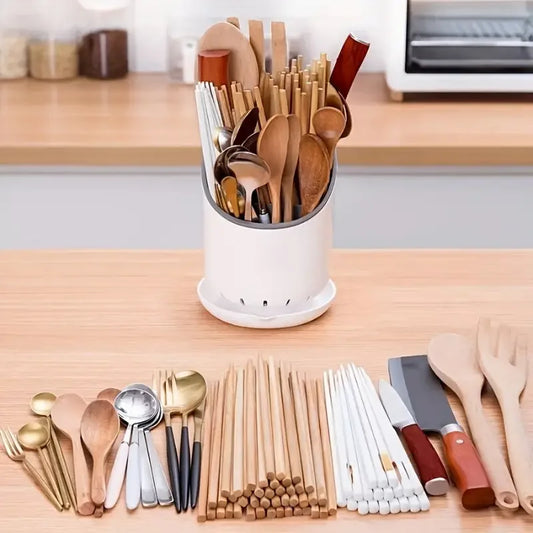Cutlery Storage Holder – Kitchen Utensil Drying Rack for Countertop Organization