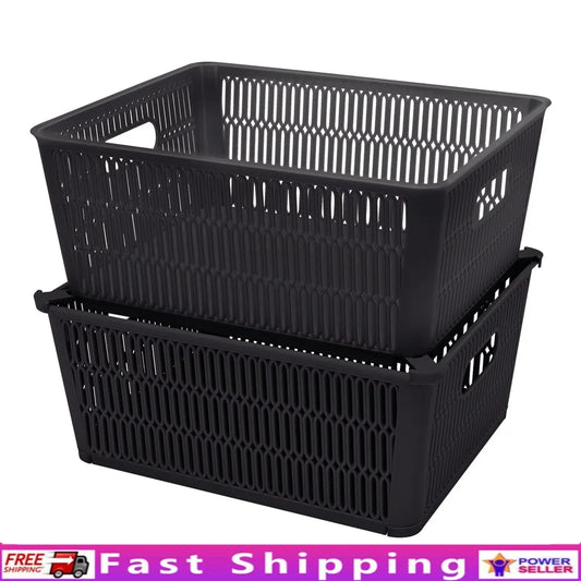 Essential Stackable Home Storage Totes (Set of 2)