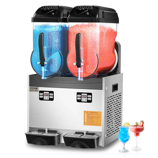 Commercial Slushy Machine – 3–36L Stainless Steel Frozen Drink Maker with 1–3 Tanks for Smoothies, Margaritas & Juices